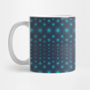 Expanding Stars - turquoise teal on navy pattern by Cecca Designs Mug